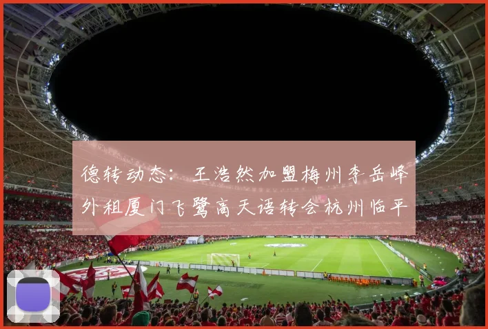 德转动态：王浩然加盟梅州李岳峰外租厦门飞鹭高天语转会杭州临平吴越